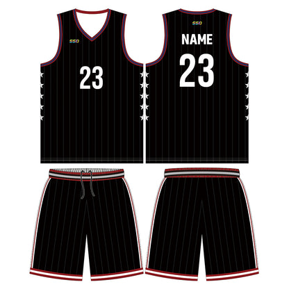 Custom 3-Pointer Stars Adult Youth Unisex Basketball Jersey.Reversible Uniform LQF105