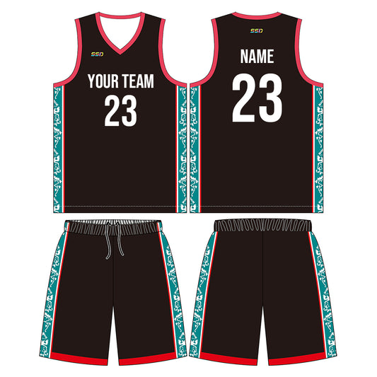 Custom Flower vine Adult Youth Unisex Basketball JerseyReversible Uniform LQF109