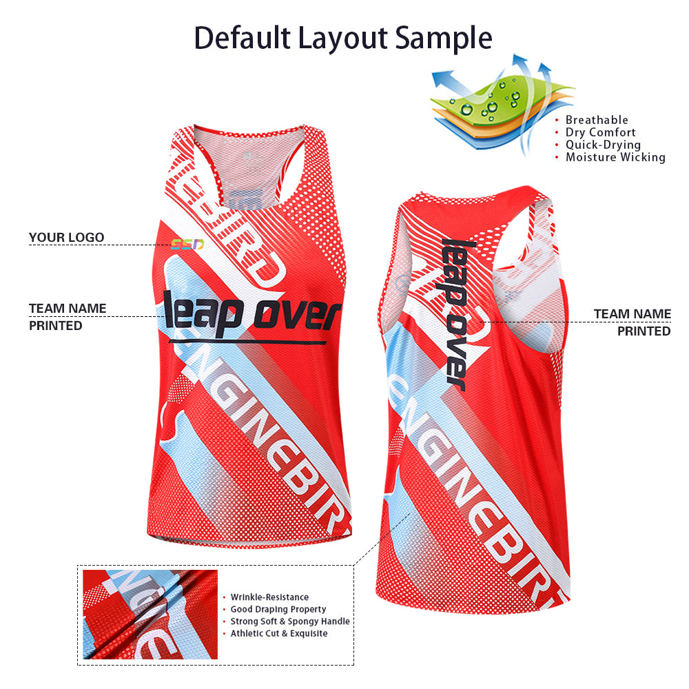 Custom-made Men's Running Tank Top Ultra Lightweight Marathon Singlet Shirts  Sleeveless T-Shirt BX405